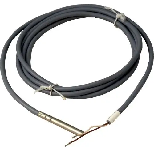 Kabelfühler von Wolf mit grauem Kabel, das aufgerollt ist. An einem Ende befindet sich ein Anschluss für die Verbindung. Das Kabel ist für Temperatursensoren geeignet.